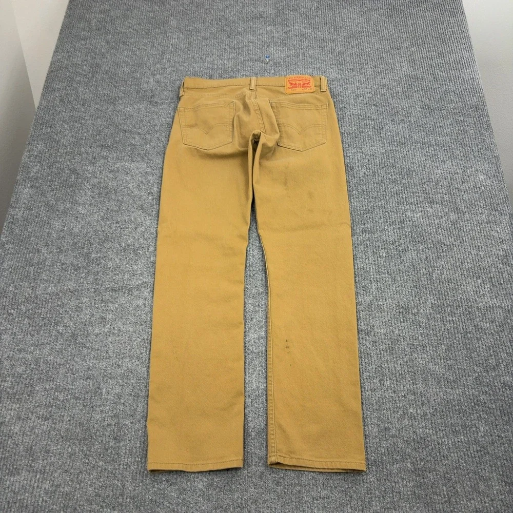 Levi's 513 Slim Straight Pants Mens 30x32 Tan Khaki Twill Stretch Casual Utility